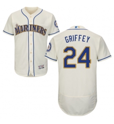Men's Majestic Seattle Mariners #24 Ken Griffey Cream Alternate Flex Base Authentic Collection MLB Jersey