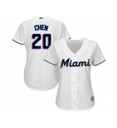 Women's Miami Marlins #20 Wei-Yin Chen Replica White Home Cool Base Baseball Jersey