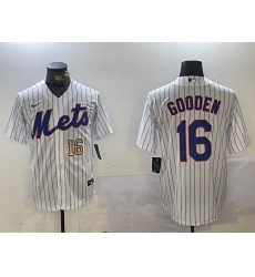 Men's New York Mets #16 Dwight Gooden White Cool Base Stitched Jerseys