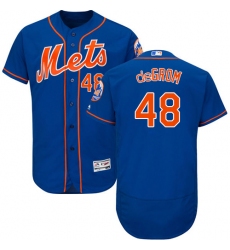 Men's Majestic New York Mets #48 Jacob deGrom Royal Blue Alternate Flex Base Authentic Collection MLB Jersey
