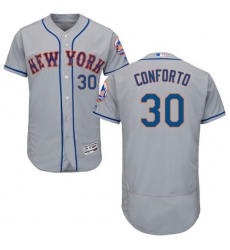 Men's Majestic New York Mets #30 Michael Conforto Grey Road Flex Base Authentic Collection MLB Jersey