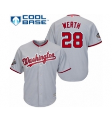 Youth Washington Nationals #28 Jayson Werth Authentic Grey Road Cool Base 2019 World Series Champions Baseball Jersey