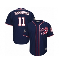 Youth Washington Nationals #11 Ryan Zimmerman Authentic Navy Blue Alternate 2 Cool Base 2019 World Series Bound Baseball Jersey