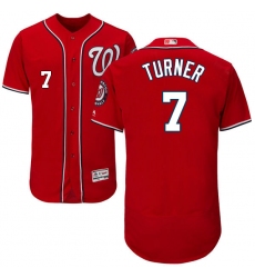 Men's Majestic Washington Nationals #7 Trea Turner Red Flexbase Authentic Collection MLB Jersey