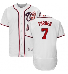 Men's Majestic Washington Nationals #7 Trea Turner White Flexbase Authentic Collection MLB Jersey