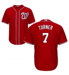 Youth Majestic Washington Nationals #7 Trea Turner Authentic Red Alternate 1 Cool Base MLB Jersey