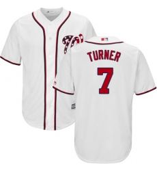 Youth Majestic Washington Nationals #7 Trea Turner Authentic White Home Cool Base MLB Jersey