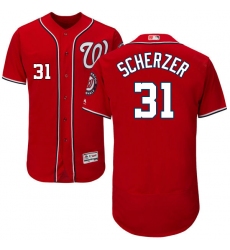 Men's Majestic Washington Nationals #31 Max Scherzer Red Alternate Flex Base Authentic Collection MLB Jersey