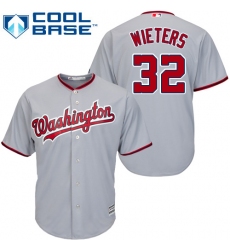 Men's Majestic Washington Nationals #32 Matt Wieters Replica Grey Road Cool Base MLB Jersey