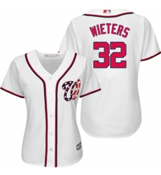 Women's Majestic Washington Nationals #32 Matt Wieters Authentic White Home Cool Base MLB Jersey