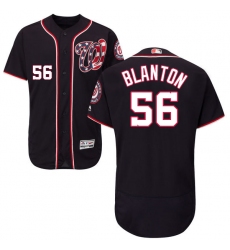 Men's Majestic Washington Nationals #56 Joe Blanton Navy Blue Flexbase Authentic Collection MLB Jersey