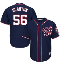 Men's Majestic Washington Nationals #56 Joe Blanton Replica Navy Blue Alternate 2 Cool Base MLB Jersey