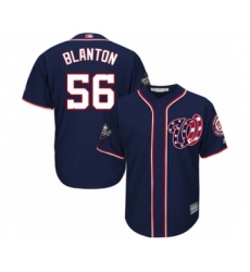 Youth Washington Nationals #56 Joe Blanton Authentic Navy Blue Alternate 2 Cool Base 2019 World Series Bound Baseball Jersey