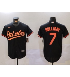 Men's Baltimore Orioles #7 Jackson Holliday Black Cool Base Jersey