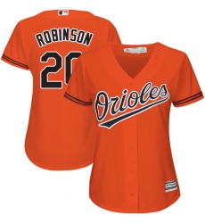 Women's Majestic Baltimore Orioles #20 Frank Robinson Authentic Orange Alternate Cool Base MLB Jersey