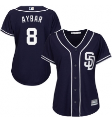Women's San Diego Padres #8 Erick Aybar Navy Blue Alternate Stitched MLB Jersey