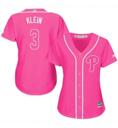 Women's Majestic Philadelphia Phillies #3 Chuck Klein Authentic Pink Fashion Cool Base MLB Jersey