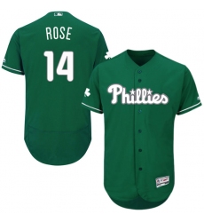 Men's Majestic Philadelphia Phillies #14 Pete Rose Green Celtic Flexbase Authentic Collection MLB Jersey