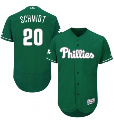 Men's Majestic Philadelphia Phillies #20 Mike Schmidt Green Celtic Flexbase Authentic Collection MLB Jersey