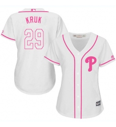 Women's Majestic Philadelphia Phillies #29 John Kruk Authentic White Fashion Cool Base MLB Jersey