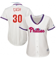 Women's Majestic Philadelphia Phillies #30 Dave Cash Replica Cream Alternate Cool Base MLB Jersey
