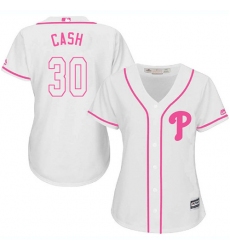 Women's Majestic Philadelphia Phillies #30 Dave Cash Replica White Fashion Cool Base MLB Jersey