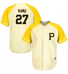 Men's Majestic Pittsburgh Pirates #27 Jung-ho Kang Authentic Cream/Gold Exclusive MLB Jersey