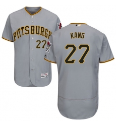 Men's Majestic Pittsburgh Pirates #27 Jung-ho Kang Grey Road Flex Base Authentic Collection MLB Jersey