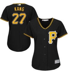 Women's Majestic Pittsburgh Pirates #27 Jung-ho Kang Replica Black Alternate Cool Base MLB Jersey