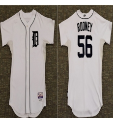 Men's Detroit Tigers #56 Fernando Rodney Game White Home Jersey