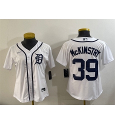 Youth Detroit Tigers #39 Zach McKinstry White Cool Base Stitched Baseball Jersey