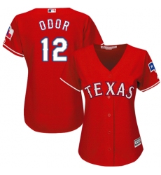 Women's Majestic Texas Rangers #12 Rougned Odor Authentic Red Alternate Cool Base MLB Jersey