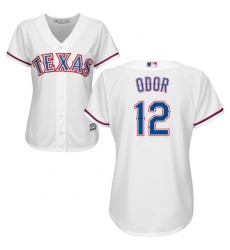 Women's Majestic Texas Rangers #12 Rougned Odor Authentic White Home Cool Base MLB Jersey