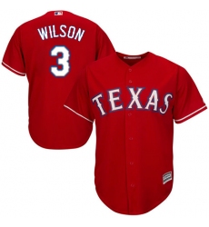 Youth Majestic Texas Rangers #3 Russell Wilson Authentic Red Alternate Cool Base MLB Jersey