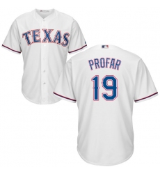 Men's Majestic Texas Rangers #19 Jurickson Profar Replica White Home Cool Base MLB Jersey