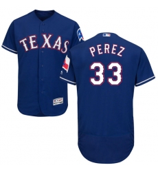 Men's Majestic Texas Rangers #33 Martin Perez Royal Blue Alternate Flex Base Authentic Collection MLB Jersey