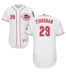 Men's Majestic Cincinnati Reds #29 Brandon Finnegan White Home Flex Base Authentic Collection MLB Jersey
