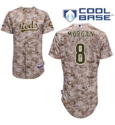 Men's Majestic Cincinnati Reds #8 Joe Morgan Authentic Camo Alternate Cool Base MLB Jersey