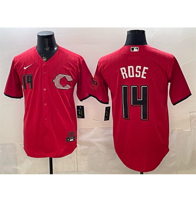 Men's Cincinnati Reds #14 Pete Rose Red 2026 City Connect Stadium Stitched Baseball Jersey