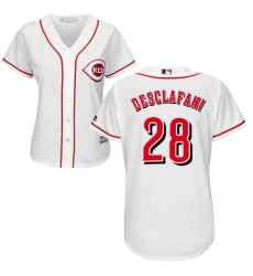 Women's Majestic Cincinnati Reds #28 Anthony DeSclafani Authentic White Home Cool Base MLB Jersey