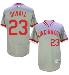 Men's Majestic Cincinnati Reds #23 Adam Duvall Grey Flexbase Authentic Collection Cooperstown MLB Jersey
