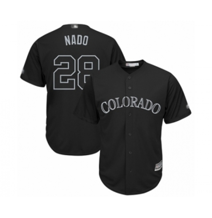 Men's Colorado Rockies #28 Nolan Arenado  Nado  Authentic Black 2019 Players Weekend Baseball Jerseyy