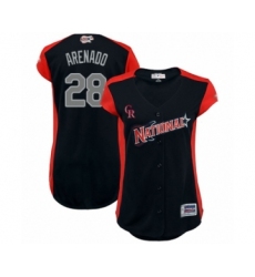 Women's Colorado Rockies #28 Nolan Arenado Authentic Navy Blue National League 2019 Baseball All-Star Jersey