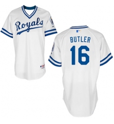 Men's Majestic Kansas City Royals #16 Bo Jackson Replica White 1974 Turn Back The Clock MLB Jersey