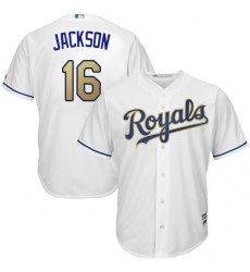 Men's Majestic Kansas City Royals #16 Bo Jackson Replica White Home Cool Base MLB Jersey