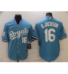 Men's Nike Kansas City Royals #16 Bo Jackson Light Blue Alternate Stitched Baseball Jersey