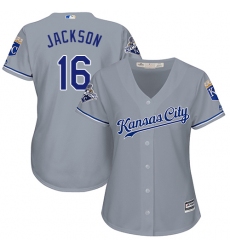 Women's Majestic Kansas City Royals #16 Bo Jackson Replica Grey Road Cool Base MLB Jersey