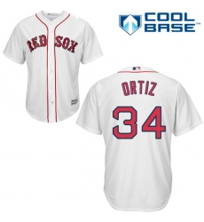Men's Majestic Boston Red Sox #34 David Ortiz Replica White Home Cool Base MLB Jersey