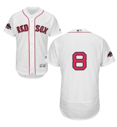 Men's Majestic Boston Red Sox #8 Carl Yastrzemski White Home Flex Base Authentic Collection 2018 World Series Champions MLB Jersey