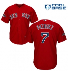 Youth Majestic Boston Red Sox #7 Christian Vazquez Authentic Red Alternate Home Cool Base 2018 World Series Champions MLB Jersey